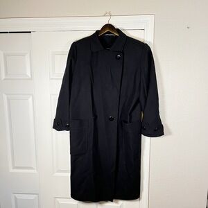 Vintage Salvatore Ferragamo Womens Asymmetrical Button Wool Coat Jacket Overcoat